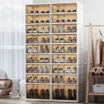 Home dust-proof shoe cabinet, no installation required, foldable transparent folding shoe box, large capacity shoe storage box 3