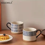 KEMORELA 1PC Japanese Ceramic Cup Coffee Milk oatmeal Breakfast Cups Mug Cups Teacup Water Cup Drinkware Office Home Water Cup 4