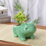 Creative Ceramic Mini Flowerpot Succulent Planter Flower Pot with Hole Cute Green Plants Planter Home Garden Decoration outdoor 4