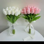 1/3/5PCS Tulips Artificial Flowers Real Touch Flowers Tulip Bouquet Decor Fake Tulips Flower for Home Wedding Decorations 6