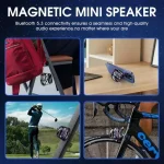 Mini Travel Stereo Speaker Outdoor Magnetic Bluetooth Speaker Wireless Portable with RGB Color Light and Phone Holder for IOS 3