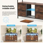 TV Stand, 4 Drawers, With LED Lights And Power Sockets, 50-inch TV Living Room Furniture, With Open Shelves And Adjustable Feet 5