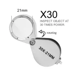 10-30X Pocket Loupe Magnifier Jewelry Magnifying Glass Foldable Diamond Lupa Triplet Jewelers Eye Glass Tool Reading Magnifier 3