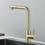 Black Pull Out Kitchen Faucet Deck Mounted Kitchen Sink Tap Single Handle Kitchen Mixers Rotating Spout Stream Spray Head 3