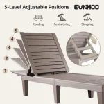 Outdoor Chaise Lounge Set of 2, Adjustable Pool Lounge Chair with 5 Positions Backrest, Waterproof Sun Loungers for, Customized 3