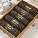 500g Alpaca Wool 245 Chunky Knitting Yarn Multi-Color Autumn and Winter Fashionable Gift for Men and Women DIY Knitting Material Kit for Warm Sweaters, Coats, Scarves, Hats, Gloves, Leg Warmers, Knee Pads Yarn Balls 5Pcs/Pack 3