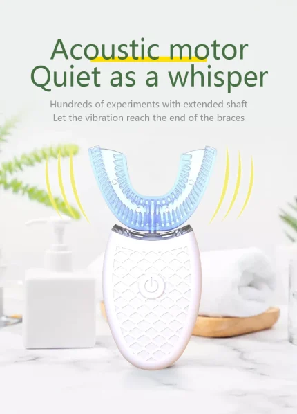 Intelligent U-Type Toothbrush 360 Degrees Sonic Electric Automatic with USB Charge Waterproof Silicon Head for Oral Care