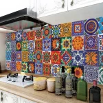24Pcs Wall Sticker Vintage Self Adhesive Wall Sticker Bathroom Kitchen TV Background Waterproof Tile Decal Home Decoration