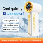 3600mAh Portable Turbo Small Air Cannon Handheld Fan 100 Wind Speeds Adjustable Electric Fan USB Charging Fan Outdoor Mini Fan 3