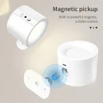 LED Magnetic Wall Light Up and Down Style Black White Rotatable Sleep Guard Bedroom Bedside Lamp Living Room Night Lighting 4