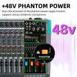 6/8/12/16 Channels Audio Sound Mixer Depusheng Mixing DJ Console USB 48V Phantom Power 256 DSP Effects Sound Table for stage 2