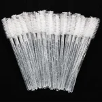 50Pcs Makeup Eyelash Brushes Disposable Crystal Eyebrow brush Diamond Handle Mascara Wand Applicator Lashes Extension Tools 2