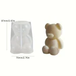 Silicone Bear Mold for Scented Candles, Soap Making and Resin Casting - Cute Animal Shape Mold for Home Decor, Aromatherapy 6