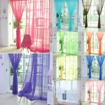 Transparent Window Gauze Solid Color Wedding Glass Gauze Household Products Light Luxury Style Easy to Install Curtains Supplies 2