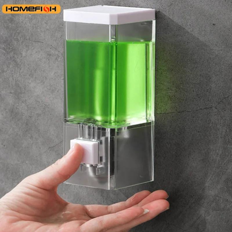 Homefish Perforated Manual Press Soap Dispenser Wall Mounted Traceless Disinfectant Bottle Bathroom Transparent Soap Dispenser Homefish Perforated Manual Press Soap Dispenser Wall Mounted Traceless Disinfectant Bottle Bathroom Transparent Soap Dispenser