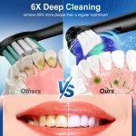 Electric Toothbrush Rotary Rechargeable Electric Toothbrush for Adults Rotating Electric Toothbrushes with 8 Soft Brush Heads 4