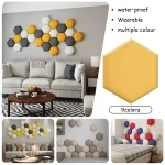 Nordic Kids Room Loft Hexagonal Headboard Soft Bag 3D Wall Sticker Tatami Bed Headboard Self-adhesive Wall Background Wall Decal 4