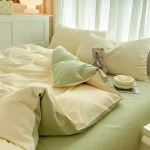 2-side Solid Color Brush Fabric Bed Set 4 Pieces Duvet Cover Pillowcase Bedding Set Bed Sheet Quilt Cover Single Queen King Size 4