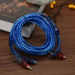 Car Audio Amplifier Cable for Home Cinema Digital Stereo Hi-Fi System 2 RCA to 2 RCA Plug Audio Cable 2