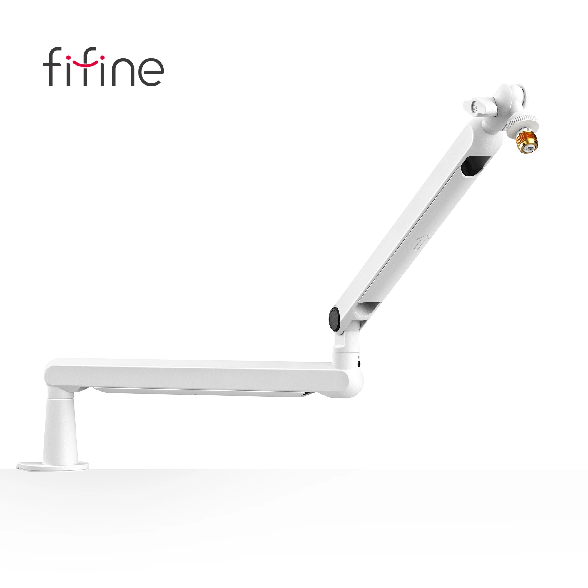 FIFINE Microphone Boom Arm, Adjustable Low Profile Mic Arm with Desk Mount Clamp,Cable Storage for Streaming Gaming-White BM88W FIFINE Microphone Boom Arm, Adjustable Low Profile Mic Arm with Desk Mount Clamp,Cable Storage for Streaming Gaming-White BM88W