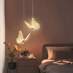 LED Modern Butterfly Pendant Light Ceiling Pendant Light, Bedside Indoor Living Room Dining Room Kitchen Decoration Lighting 2