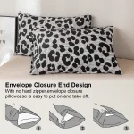 3pcs Leopard Print Duvet Cover Set, Soft Skin-Friendly Bedding Set Includes 1 Duvet Cover And 2 Pillowcases 6