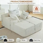 67 Inch Chaise Lounge Chair Indoor Oversized Upholstered Corduroy Sofa Bed Deep Seat Sleeper Couch Customized 2