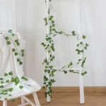 210Cm Artificial Hanging Christmas Garland Plants Vine Leaves Green Silk Outdoor Home Wedding Party Bathroom Garden Decoration 4
