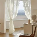 1pc elegant phoenix tail lace chiffon curtain, suitable for living room, kitchen and home decoration. 2