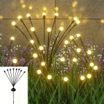Outdoor Solar Pathway Light Waterproof 6/8/10 Heads Led Powered Swaying Firefly Lamp Star Burst Solar Firefly Garden Light 2