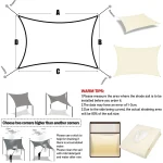 Large Rectangle Sun Shade Sail with Ropes Garden Canopy UV Block Shelter Outdoor Shade Cover For Patio Yard Pool 5