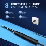 Seago Electric Toothbrush USB Rechargeable Adult 360 Days Long Battery Life IPX7 4 Replacement Heads Travel Box  SG-575 5