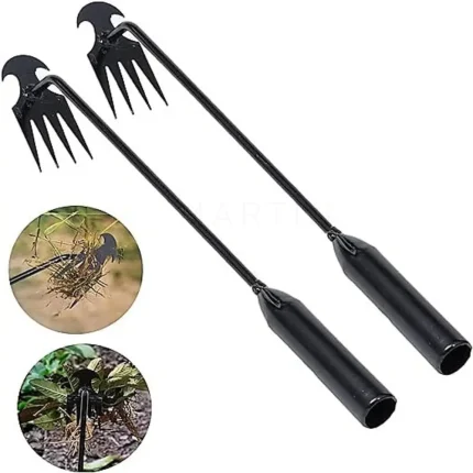 2024 Upgrade, 4 Teeth Manganese Steel Weeder Kit with Handles - Multifunctional Uprooting Weeding Artifact for Gardening