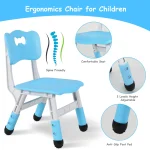 AOOU Kids Table and 4 Chairs Set, Height Adjustable Toddler Study Table Set, Multi-Activity Art Table Graffiti Desktop Age 2-10 4