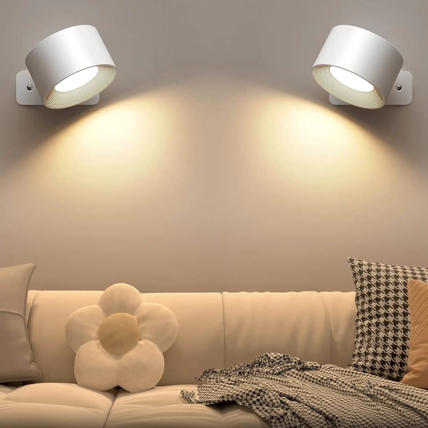 LED Indoor Wall Lamps with 2000mah Rechargeable Battery 360 Rotation Wall Light Adjustable Modern Nordic Fixtures Bedroom Decor LED Indoor Wall Lamps with 2000mah Rechargeable Battery 360 Rotation Wall Light Adjustable Modern Nordic Fixtures Bedroom Decor
