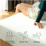 Twin Size Green Tea Memory Foam Mattress 5 Inch, Fiberglass Free Medium Firm Feel, Zoned Pressure Relief Safe Foams 4