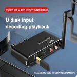Digital to Analog Audio DAC Converter Spdif Optical Coaxial Signal to 3.5MM AUX Amplifier Decoder Bluetooth-Compatible Receiver 2