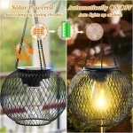 Solar Lantern Outdoor, Solar Lights for Outside Decorative Outdoor Hanging Lights Waterproof Solar Lanterns, yard garden lamp 4