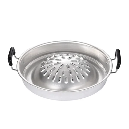 Barbecue Grill Pot Steak Grill Charcoal Pan Multifunctional Aluminum Barbecue Grill Hot Pot for Family Gathering Outdoor Picnics