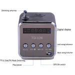 TD-V26 Portable Mini Bluetooth Speaker with Screen FM Radio MP3 Player Support TF Card for Laptop Phone 4
