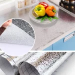 Waterproof Brushed PVC Gold Silver Wall Sticker Wardrobe Cabinet Self Adhesive Furniture Wallpaper Old Fridge Refurbishment Film 6