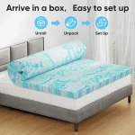 JHK 2-3 Inch Memory Foam Mattress Topper Queen Size Thick Gel  Cooling Mattress Soft and Breathable Bed Topper Bedroom Furniture 3