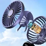 Portable Handheld Personal Rechargeable Fan LED Digital Display 90°Adjustable  Rechargeable Fan , 5 Speed Wind Mini Aromatherapy 2