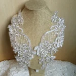 2 Pieces White Red Blue Lace Applique Flower Sequin Lace Fabric Decoration For Garment Accessories Sew On Cloth Costume Craft 2