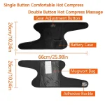 3 in 1 Heated Knee Wrap 3 Heat Levels Black Electric Heating Massager Sore Muscle Recovery 6 Adjustable Vibrations 6