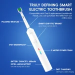 Rotating Electric Toothbrush, 3 Modes USB Fast Rechargeable Rotary Electric Toothbrush with Timer, Travel Case and 2 Brush Heads 2
