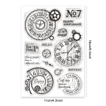 Vintage Gear Clock Clear Stamps Clock Time Silicone Clear Stamp Gear Wheel Transparent Stamps for DIY Scrapbooking and Cards 6