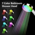 7 Colors Changing LED Shower Head Rainfall Shower Sprayer Water Saving Showerhead Bathroom Accessories Replacement Shower Head