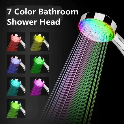 7 Colors Changing LED Shower Head Rainfall Shower Sprayer Water Saving Showerhead Bathroom Accessories Replacement Shower Head