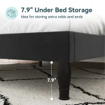 HOOMIC Full/Queen/King Size Velvet Bed Frame with Adjustable Tiara Headboard, Diamond Tufted Upholstered Platform Bed 5
